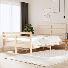 Solid pine wood bed frame 135x190 cm by , Beds and slatted bases - Ref: Foro24-3104981, Price: 118,99 €, Discount: %