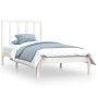 Estructura de cama madera maciza de pino blanco 90x190 cm de , Camas y somieres - Ref: Foro24-3105126, Precio: 81,69 €, Descu...