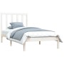 Estructura de cama madera maciza de pino blanco 90x190 cm de , Camas y somieres - Ref: Foro24-3105126, Precio: 81,69 €, Descu...