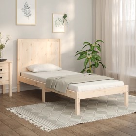 Solid pine wood bed frame 90x190 cm by , Beds and slatted bases - Ref: Foro24-3105695, Price: 93,52 €, Discount: %