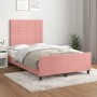 Pink velvet bed frame with headboard 120x200 cm by , Beds and slatted bases - Ref: Foro24-3125750, Price: 182,92 €, Discount: %