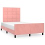 Pink velvet bed frame with headboard 120x200 cm by , Beds and slatted bases - Ref: Foro24-3125750, Price: 182,92 €, Discount: %