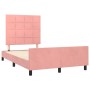 Pink velvet bed frame with headboard 120x200 cm by , Beds and slatted bases - Ref: Foro24-3125750, Price: 182,92 €, Discount: %