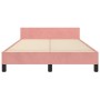 Pink velvet bed frame with headboard 120x200 cm by , Beds and slatted bases - Ref: Foro24-3125750, Price: 182,92 €, Discount: %