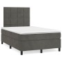 Box spring bed with dark gray velvet mattress 120x200 cm by , Beds and slatted bases - Ref: Foro24-3143014, Price: 411,27 €, ...