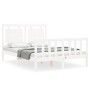 White solid wood bed frame with headboard 140x190 cm by , Beds and slatted bases - Ref: Foro24-3192147, Price: 147,78 €, Disc...