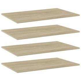 Shelf bookcase 4 units plywood Sonoma oak 80x50x1.5cm by , Shelves - Ref: Foro24-805352, Price: 47,99 €, Discount: %