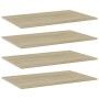 Shelf bookcase 4 units plywood Sonoma oak 80x50x1.5cm by , Shelves - Ref: Foro24-805352, Price: 46,90 €, Discount: %