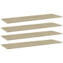 Shelf bookcase 4 units plywood Sonoma oak 100x30x1.5cm by , Shelves - Ref: Foro24-805400, Price: 36,99 €, Discount: %