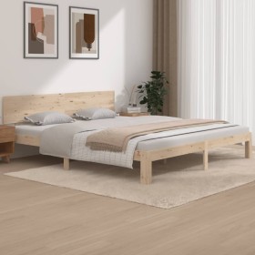 Solid wood bed frame 180x200 cm by , Beds and slatted bases - Ref: Foro24-810510, Price: 140,83 €, Discount: %