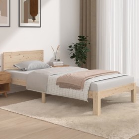 Solid wood bed frame 90x190 cm by , Beds and slatted bases - Ref: Foro24-810460, Price: 89,26 €, Discount: %