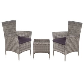 Garden bistro table and chairs set 3 pieces brown synthetic rattan by vidaXL, Garden sets - Ref: Foro24-44095, Price: 138,99 ...