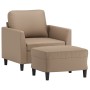 Armchair with footstool in synthetic leather, cappuccino color, 60 cm. by , Sofas - Ref: Foro24-3201121, Price: 210,99 €, Dis...