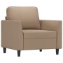 Sillón con taburete cuero sintético color capuchino 60 cm de , Sofás - Ref: Foro24-3201121, Precio: 210,99 €, Descuento: %