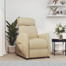 Liftable cream fabric massage chair by , Electric massage chairs - Ref: Foro24-3120435, Price: 263,99 €, Discount: %