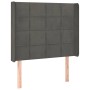 Dark gray velvet headboard with LED 103x16x118/128 cm by , Headboards and footboards - Ref: Foro24-3124091, Price: 85,09 €, D...