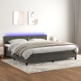 Box spring bed with mattress and LED dark gray velvet 200x200 cm by , Beds and slatted bases - Ref: Foro24-3134424, Price: 58...