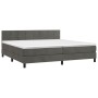 Box spring bed with mattress and LED dark gray velvet 200x200 cm by , Beds and slatted bases - Ref: Foro24-3134424, Price: 58...