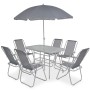 Garden dining set 8 pieces steel and gray textilene by vidaXL, Garden sets - Ref: Foro24-43786, Price: 308,99 €, Discount: %