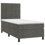 Cama box spring con colchón terciopelo gris oscuro 100x200 cm de , Camas y somieres - Ref: Foro24-3143008, Precio: 362,82 €, ...