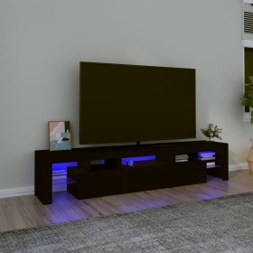 TV stand with LED lights Black 200x36.5x40 cm by , TV Furniture - Ref: Foro24-3152811, Price: 151,37 €, Discount: %