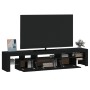 TV stand with LED lights Black 200x36.5x40 cm by , TV Furniture - Ref: Foro24-3152811, Price: 153,55 €, Discount: %