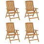 Reclining garden chairs and 4 solid teak wood cushions by , Garden chairs - Ref: Foro24-3196473, Price: 595,08 €, Discount: %