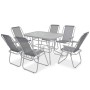 Garden dining set 8 pieces steel and gray textilene by vidaXL, Garden sets - Ref: Foro24-43786, Price: 309,60 €, Discount: %