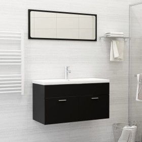 Engineered wood black bathroom furniture set by , Bathroom furniture - Ref: Foro24-3070884, Price: 260,94 €, Discount: %