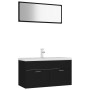 Engineered wood black bathroom furniture set by , Bathroom furniture - Ref: Foro24-3070884, Price: 271,38 €, Discount: %