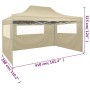 Professional folding tent with 3 cream-colored steel walls 3x4m by , Tents and gazebos - Ref: Foro24-48893, Price: 160,43 €, ...