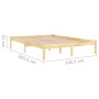 Solid pine wood bed frame 140x200 cm by , Beds and slatted bases - Ref: Foro24-810017, Price: 81,75 €, Discount: %