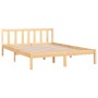 Solid pine wood bed frame 135x190 cm by , Beds and slatted bases - Ref: Foro24-810057, Price: 122,50 €, Discount: %