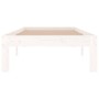 Estructura de cama madera maciza individual blanco 75x190 cm de , Camas y somieres - Ref: Foro24-810326, Precio: 71,00 €, Des...