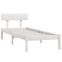 Estructura de cama madera maciza individual blanco 75x190 cm de , Camas y somieres - Ref: Foro24-810108, Precio: 64,58 €, Des...