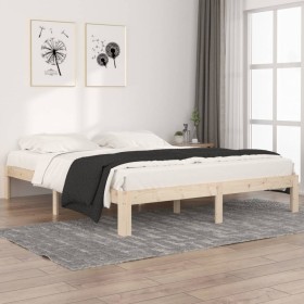 Solid pine wood bed frame 160x200 cm by , Beds and slatted bases - Ref: Foro24-810375, Price: 92,99 €, Discount: %