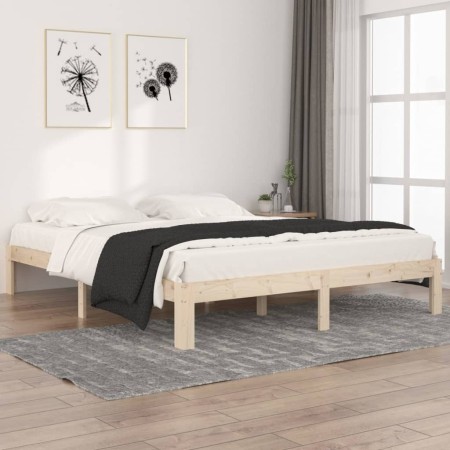 Estructura de cama de madera maciza de pino 160x200 cm de , Camas y somieres - Ref: Foro24-810375, Precio: 93,86 €, Descuento: %