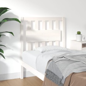 Solid white pine wood bed headboard 80.5x4x100 cm by , Headboards and footboards - Ref: Foro24-818546, Price: 46,99 €, Discou...