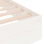 White solid wood bed frame 160x200 cm by , Beds and slatted bases - Ref: Foro24-820033, Price: 131,96 €, Discount: %