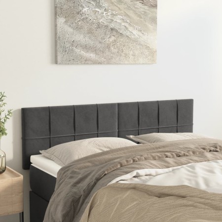 Headboards 2 units dark gray velvet 72x5x78/88 cm by , Headboards and footboards - Ref: Foro24-346055, Price: 59,82 €, Discou...