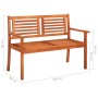 2 seater garden bench solid eucalyptus wood and cushion 120 cm by , garden benches - Ref: Foro24-3060973, Price: 179,94 €, Di...