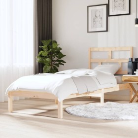 Estructura de cama individual pequeña madera maciza 75x190 cm de , Camas y somieres - Ref: Foro24-3101178, Precio: 78,99 €, D...