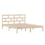 Solid pine wood bed frame 160x200 cm by , Beds and slatted bases - Ref: Foro24-3101228, Price: 127,99 €, Discount: %