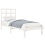 White single solid wood bed frame 75x190 cm by , Beds and slatted bases - Ref: Foro24-3105431, Price: 95,54 €, Discount: %