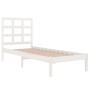 White single solid wood bed frame 75x190 cm by , Beds and slatted bases - Ref: Foro24-3105431, Price: 95,54 €, Discount: %