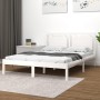 Estructura de cama de madera maciza blanca 140x200 cm de , Camas y somieres - Ref: Foro24-3105536, Precio: 141,80 €, Descuent...