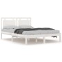 Estructura de cama de madera maciza blanca 140x200 cm de , Camas y somieres - Ref: Foro24-3105536, Precio: 143,99 €, Descuent...