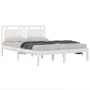 Estructura de cama de madera maciza blanca 140x200 cm de , Camas y somieres - Ref: Foro24-3105536, Precio: 143,99 €, Descuent...