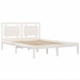 Estructura de cama de madera maciza blanca 140x200 cm de , Camas y somieres - Ref: Foro24-3105536, Precio: 143,99 €, Descuent...