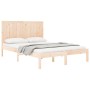 Solid pine wood bed frame 160x200 cm by , Beds and slatted bases - Ref: Foro24-3105740, Price: 165,15 €, Discount: %